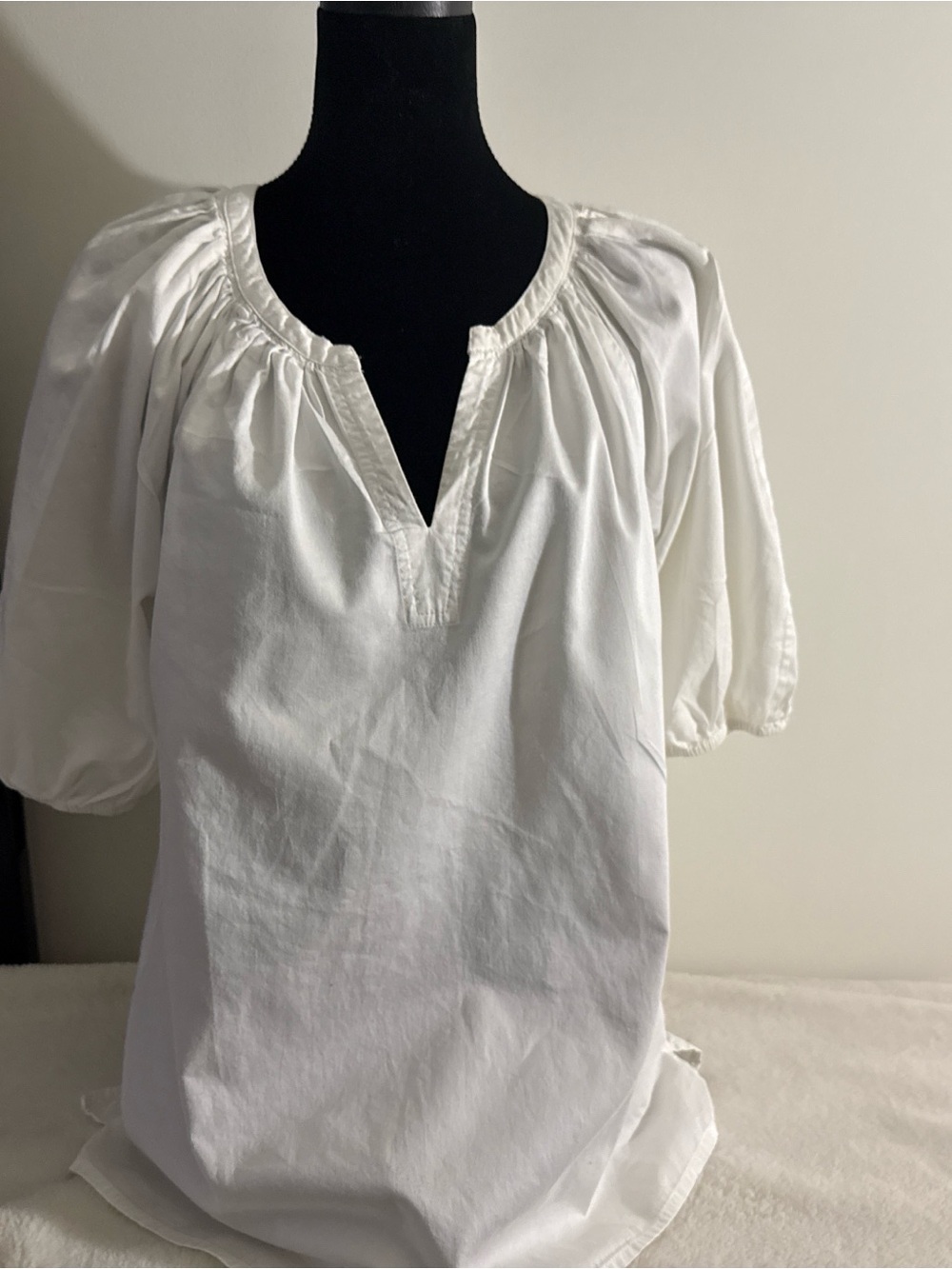 attention White Peasant Tunic Top